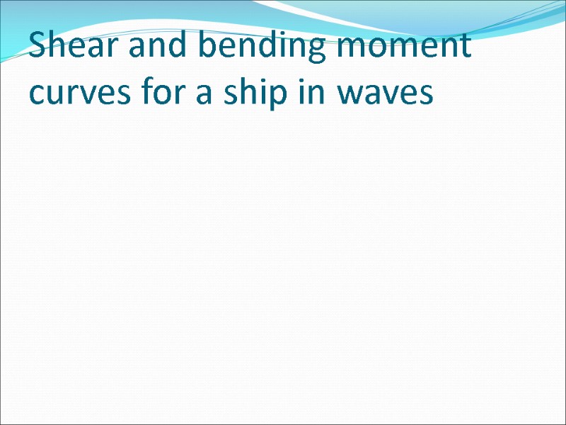 Shear and bending moment curves for a ship in waves